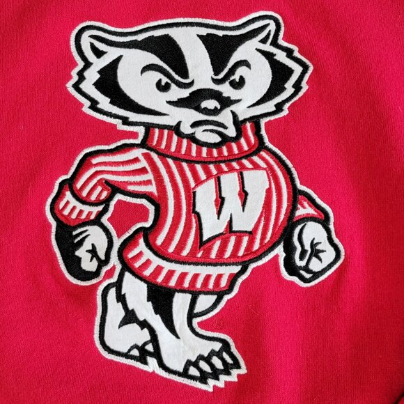 NWT Colosseum University of Wisconsin Badgers Red White Bucky Hooded Sweatshirt - Picture 4 of 8